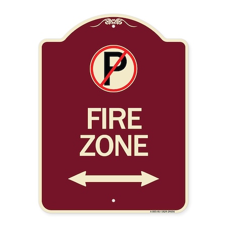 Signmission No Parking and Arrow Pointing Left and Right Heavy-Gauge Aluminum Sign, 24" x 18", BU-1824-24656 A-DES-BU-1824-24656